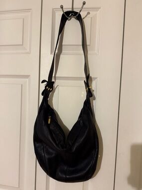 Walter Katten Vintage 1980s Navy Leather Crossbody Bag